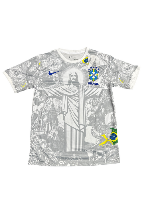 Brazil Neymar White Rio Statue Jersey