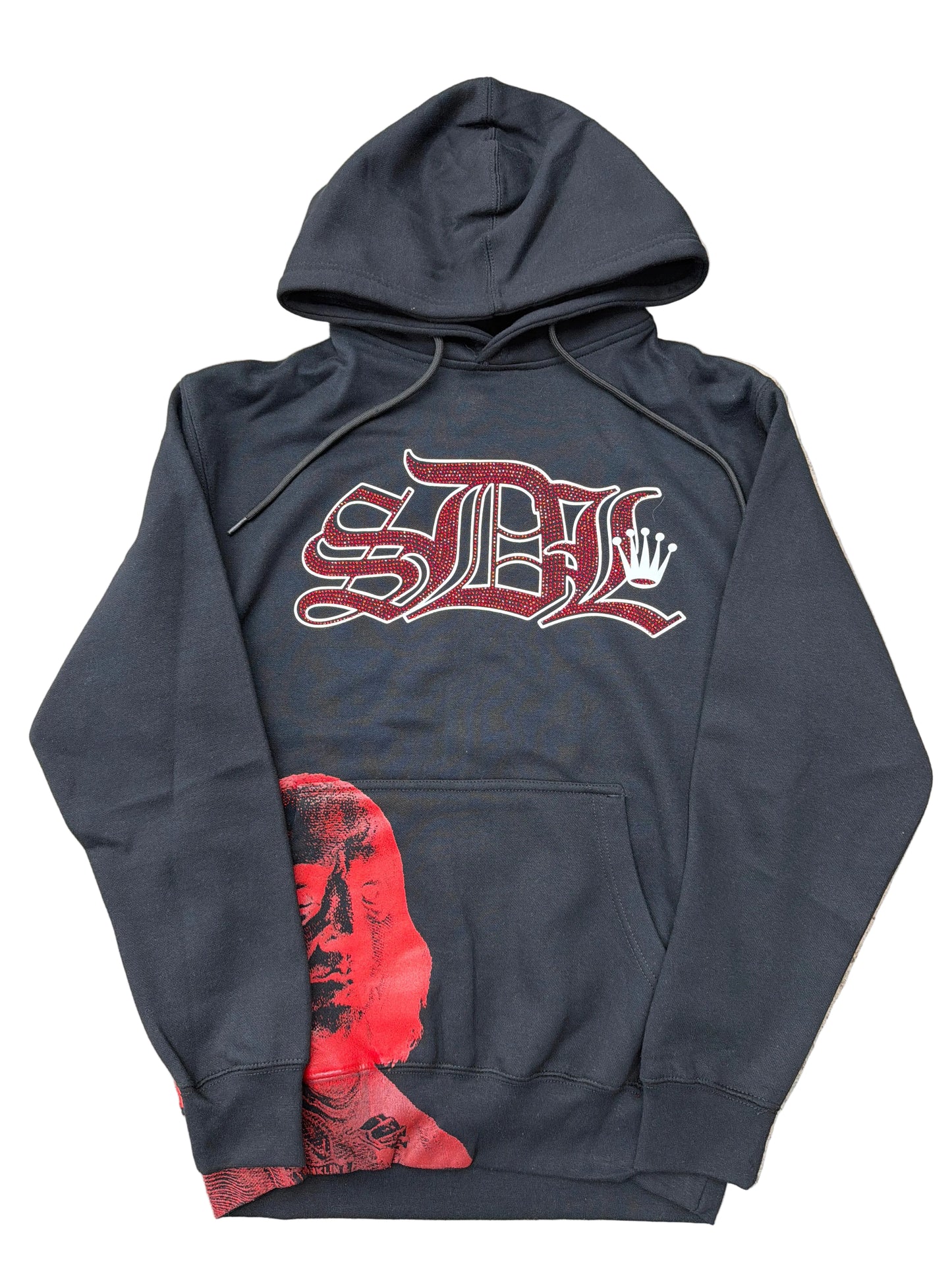 Skys Da Limit Rhinestone Black/White/Red Hoodie