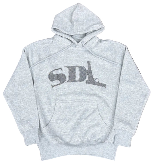 Skys Da Limit White/Black Rhinestone Hoodie