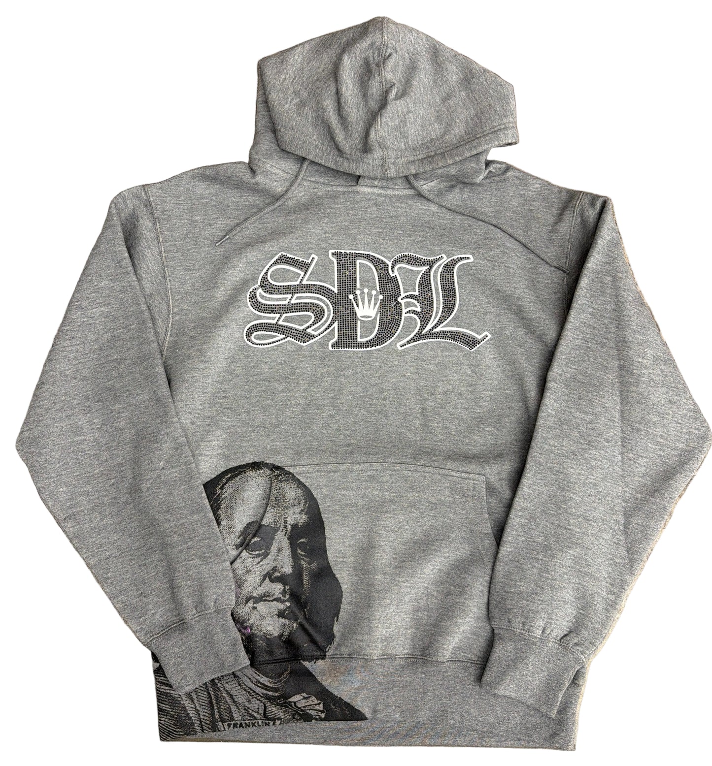 Skys Da Limit Rhinestone Grey/Black Hoodie