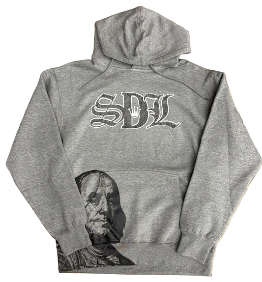 Skys Da Limit Rhinestone Grey/Black Hoodie