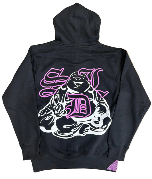 Skys Da Limit Rhinestone Black/White/Pink Hoodie