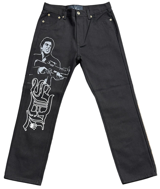 Skys Da Limit Jet Black Scarface Jeans