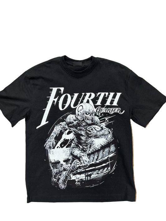 4th Quarter Football Black Tee