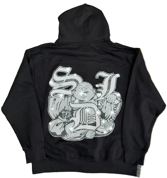 Skys Da Limit Printed Rhinestone Black/Grey Zip up