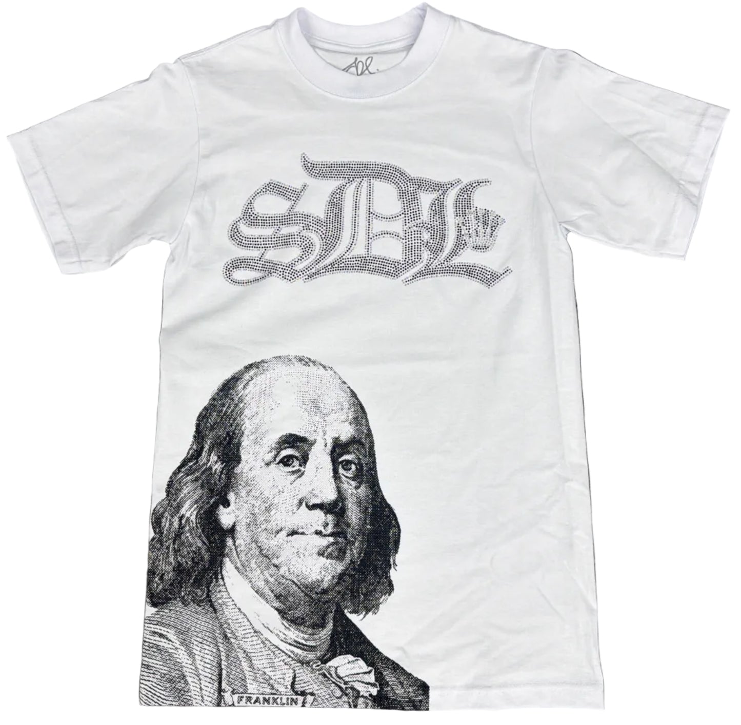 Skys Da Limit White Rhinestone Crown White T-Shirt