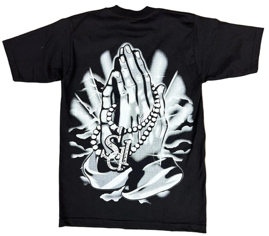 Skys Da Limit Black/White Praying Hands Tee