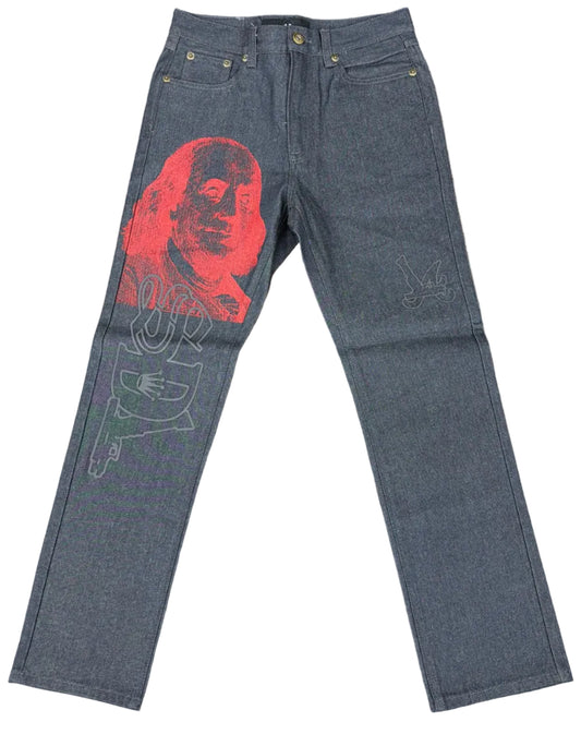Skys Da Limit Red/Grey Benjamin Slate Jeans