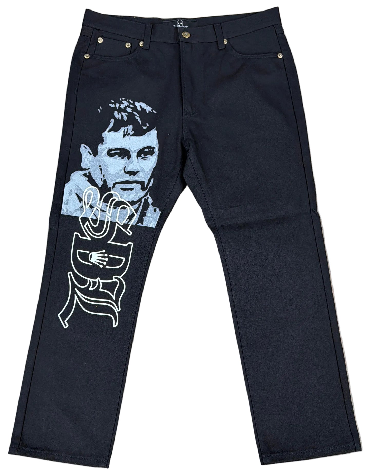 Skys Da Limit Grey/White Chapo Jet Black Jeans