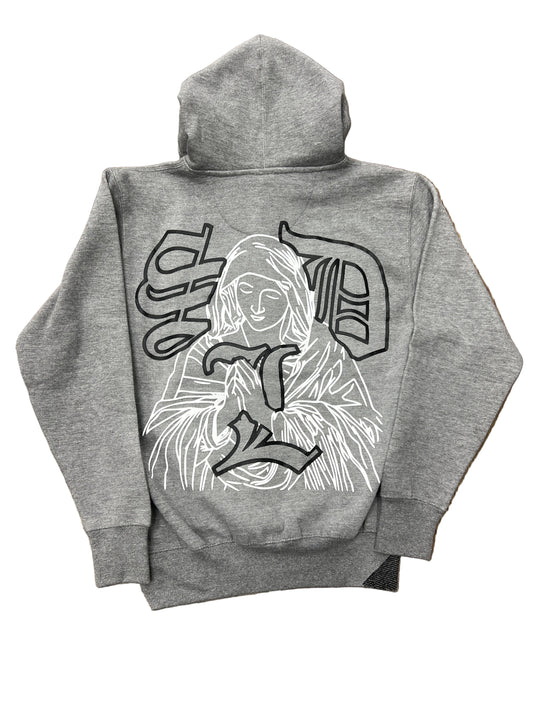 Skys Da Limit Grey/Black Virgin Mary Grey Hoodie