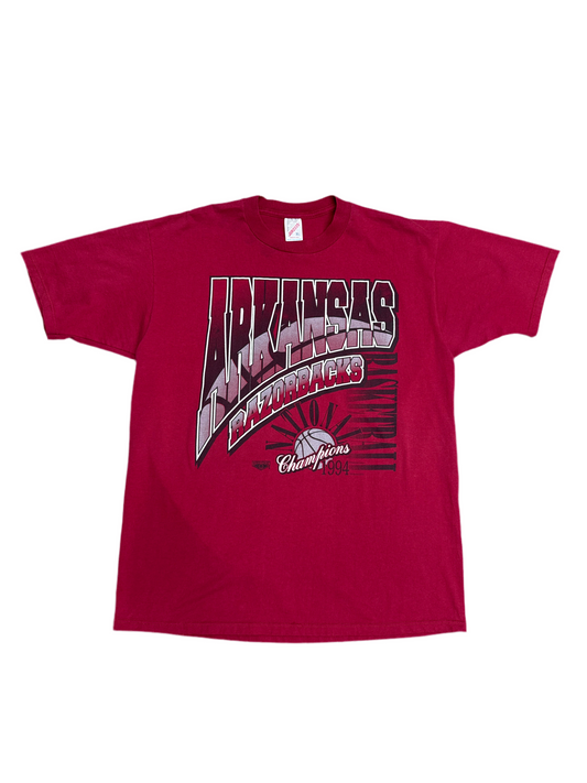1990's Arkansas Razorbacks 1994 Final Four Pyramid Hog Tee