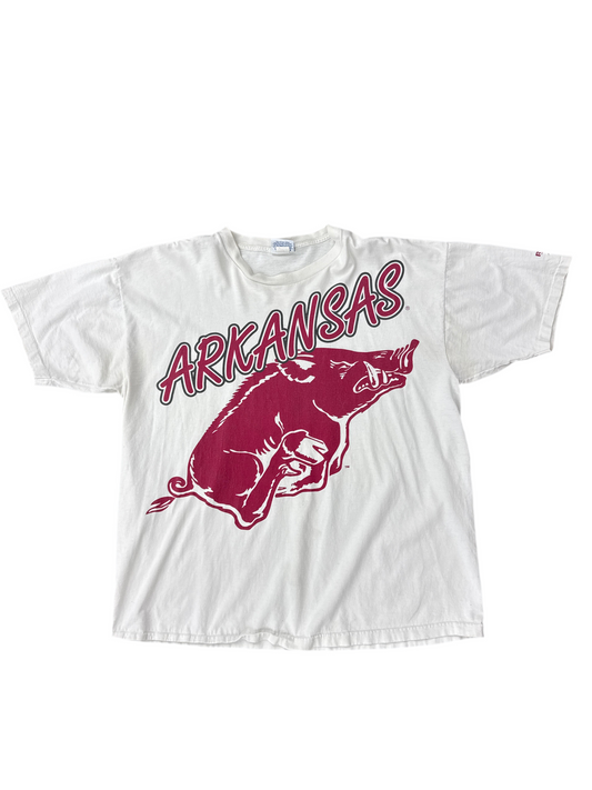 90s Arkansas White Rebook tee
