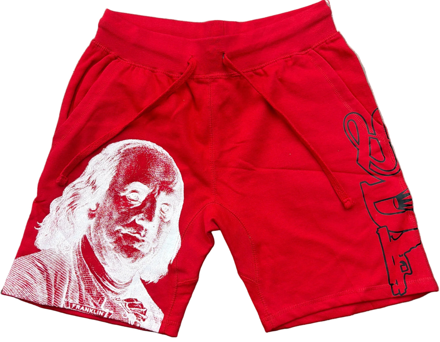 Skys Da Limit Red Benjamin Side Logo Shorts