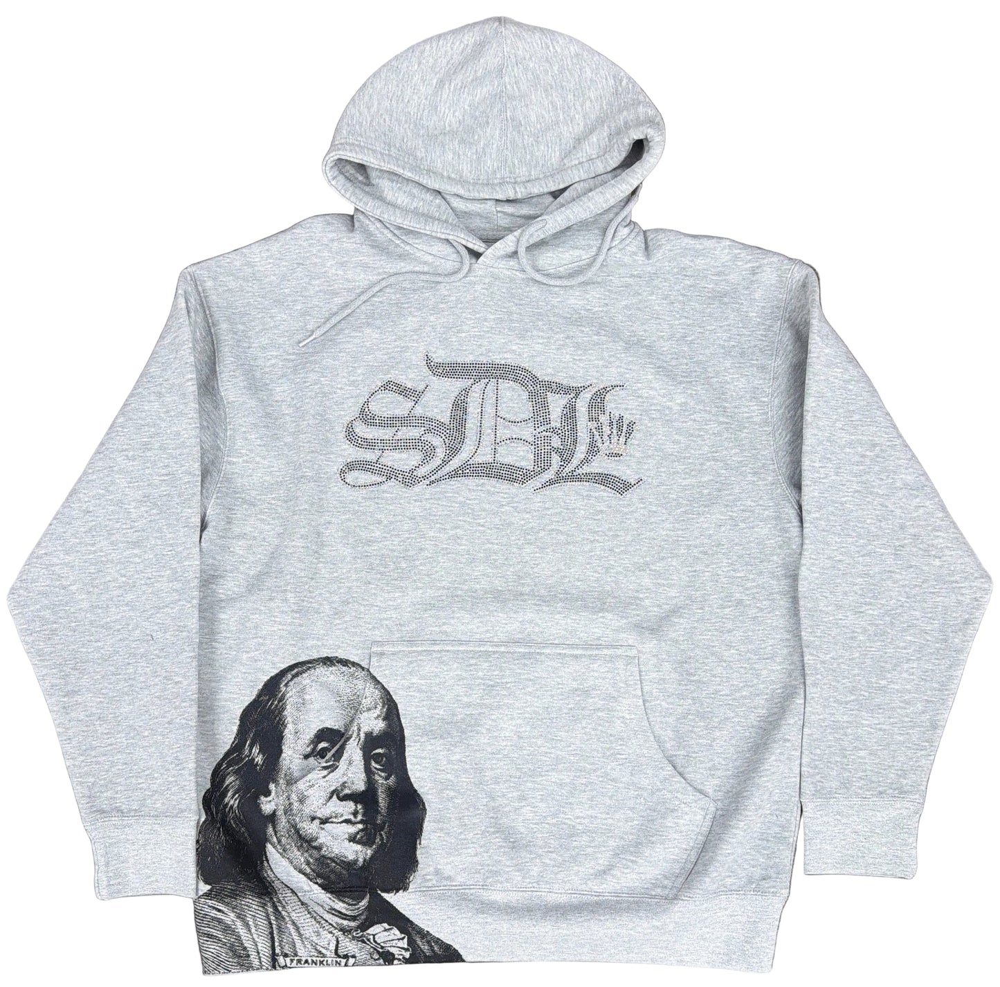 Skys Da Limit White/Black Rhinestone Crown White Hoodie