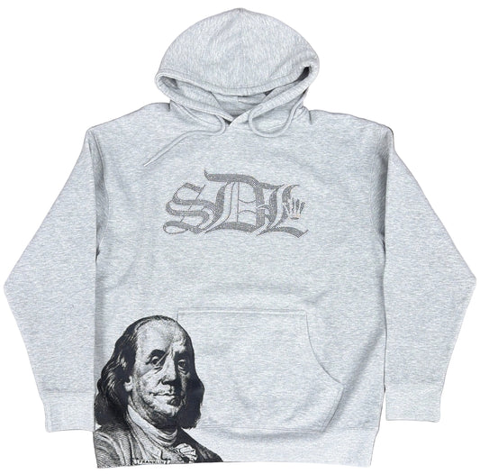 Skys Da Limit White/Black Rhinestone Crown White Hoodie
