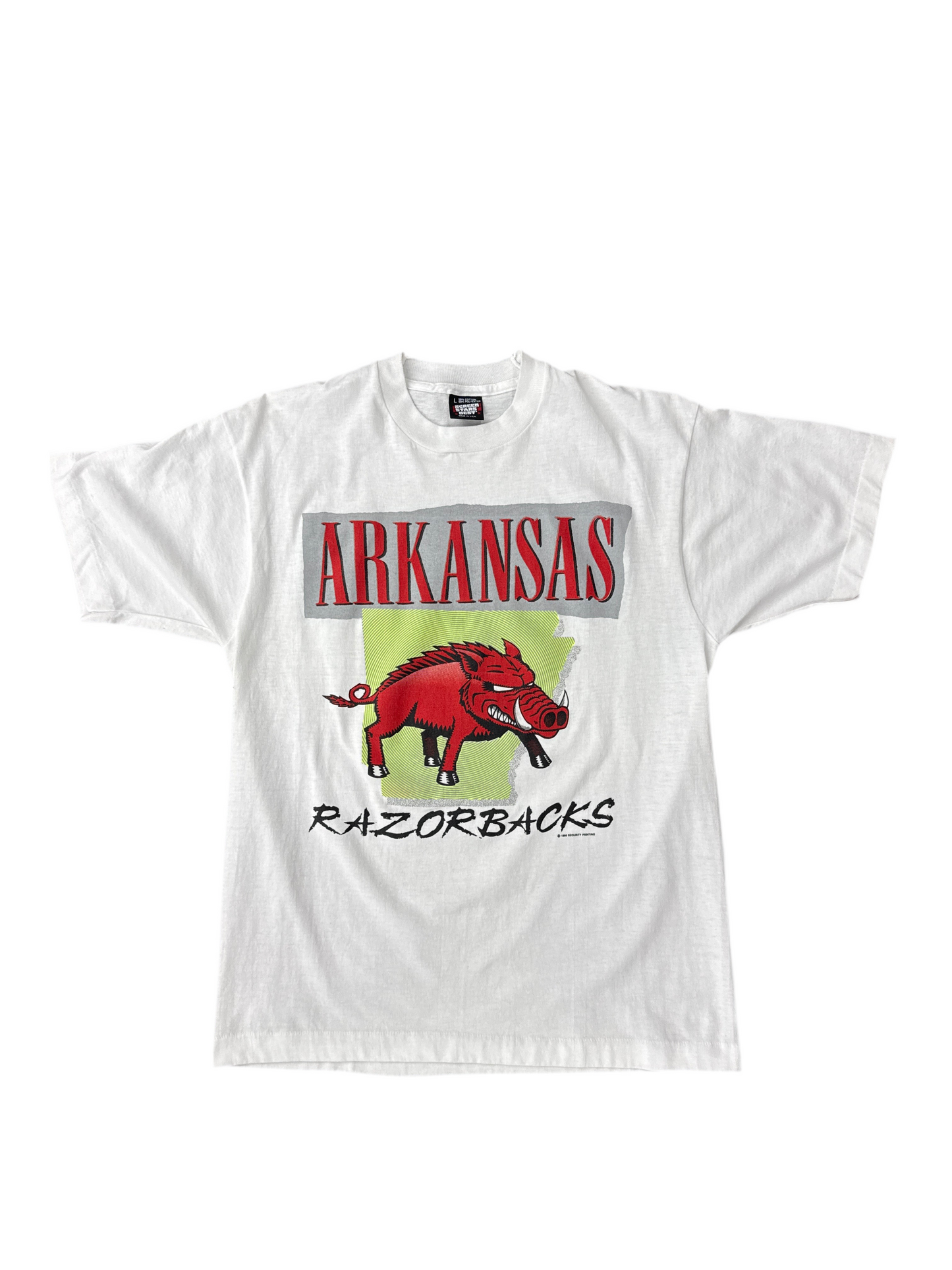 1990 Arkansas Razorbacks White Tee
