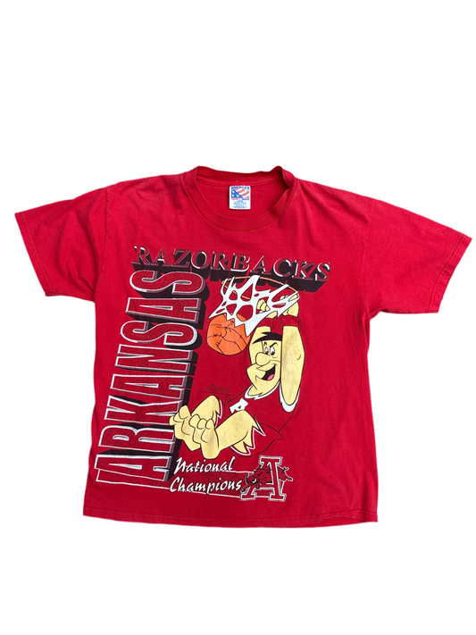 1990s Arkansas Razorbacks Flintstones National Champions Tee
