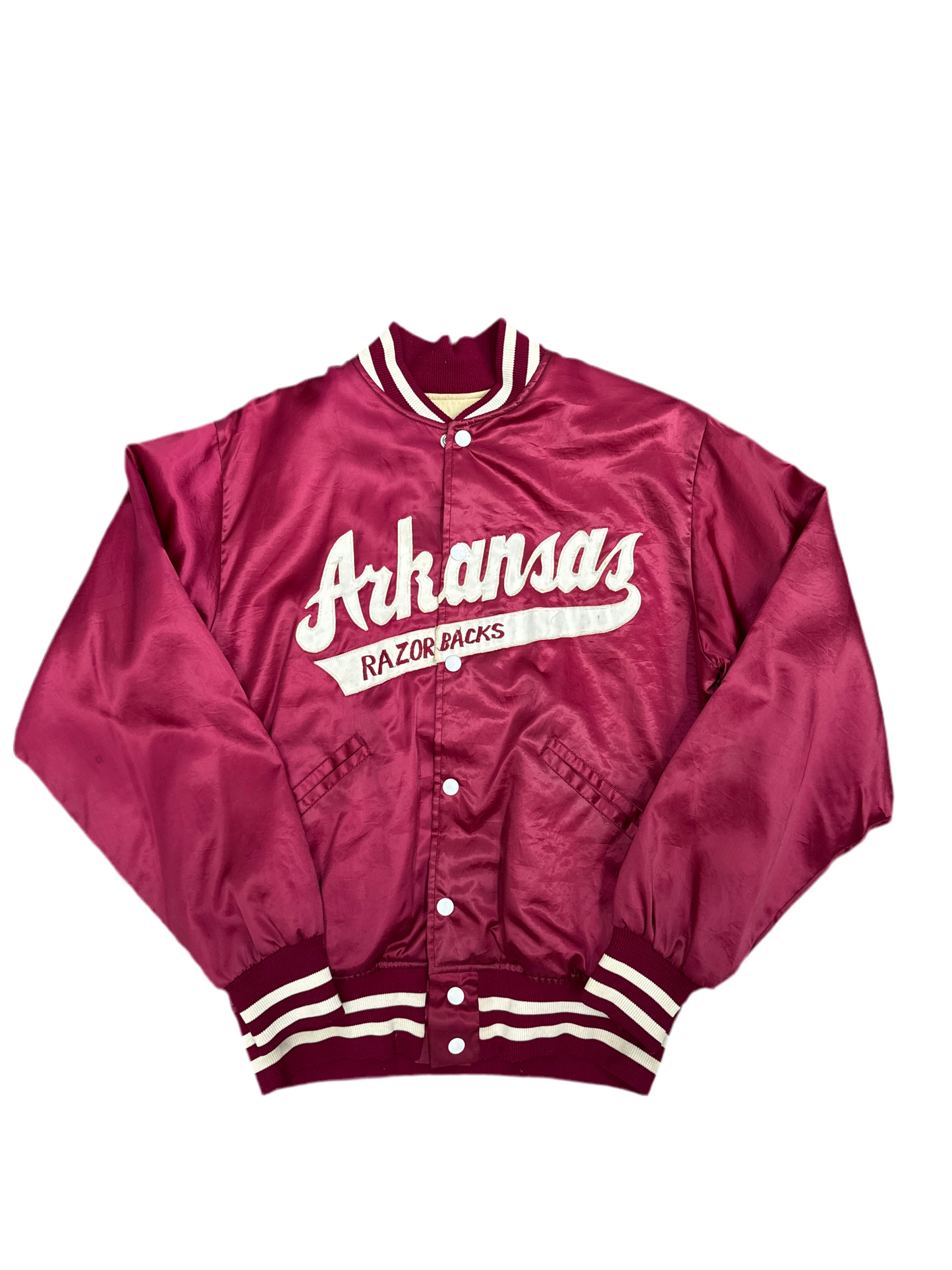 1990's Satin Arkansas Razorback Bomber Jacket