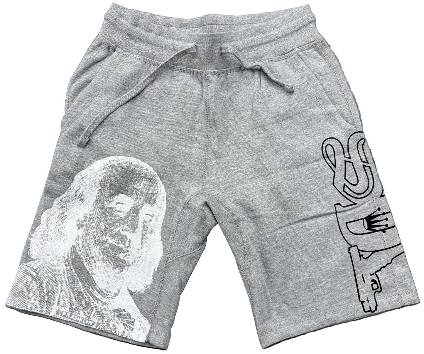 Skys Da Limit Grey Benjamin Side Logo Shorts