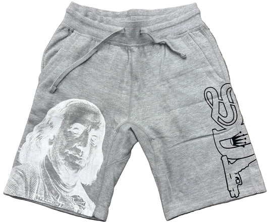 Skys Da Limit Grey Benjamin Side Logo Shorts