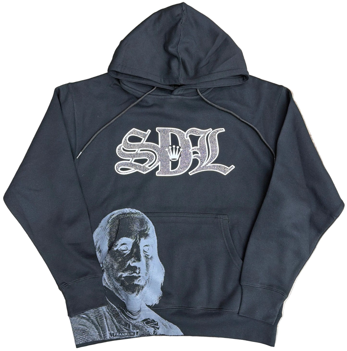 Skys Da Limit Rhinestone Black/White/Clear Hoodie