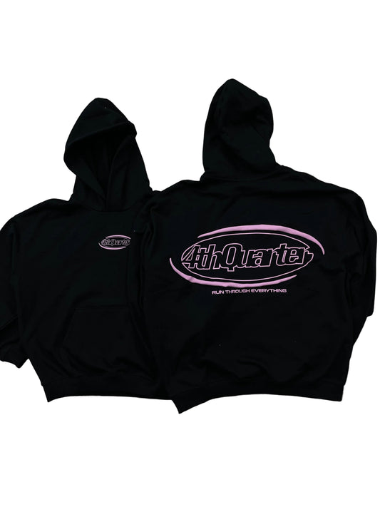 4th Quarter Essentials Black/Pink Hoodie