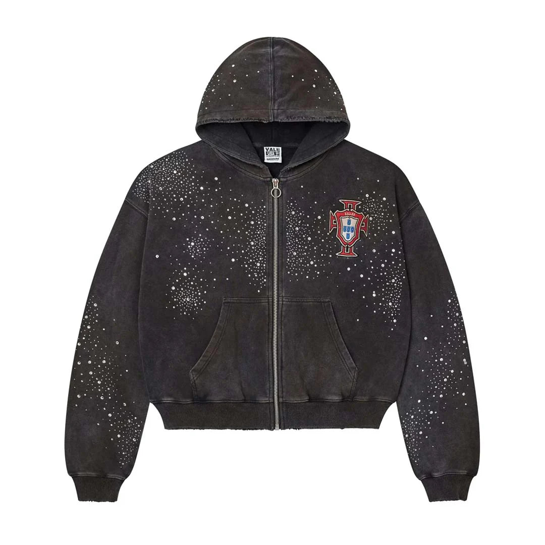 Vale Forever Pluto Clustered Zip Up Hoodie Black