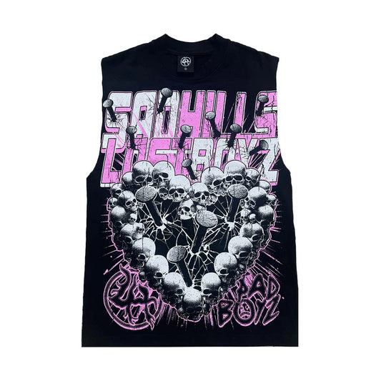 Lost Hills Sad Boyz Skull Cutoff