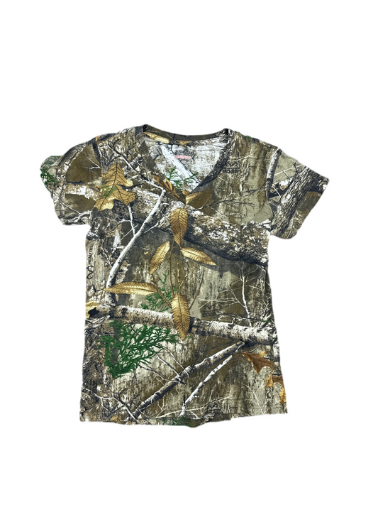Womens Camo V neck Long Sleeve