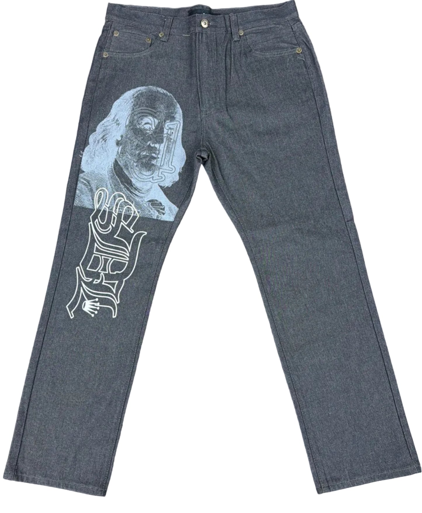 Skys Da Limit Grey/White Benjamin SDL Face Slate Jeans