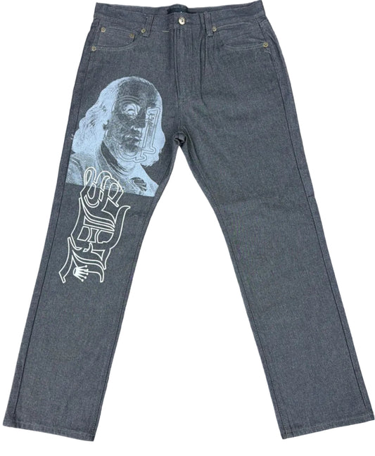 Skys Da Limit Grey/White Benjamin SDL Face Slate Jeans