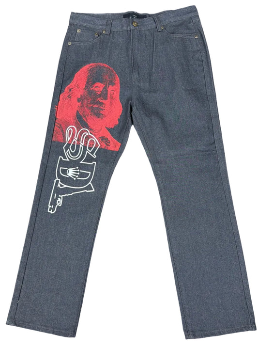 Skys Da Limit Red/White Benjamin Glock Slate Jeans