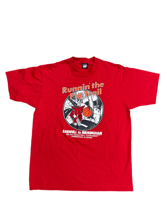 1990's Arkansas Razorbacks Runnin' The Pig Trail Tee