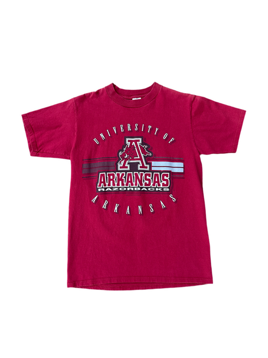 1990's Arkansas Razorbacks Red Oak Spellout Tee