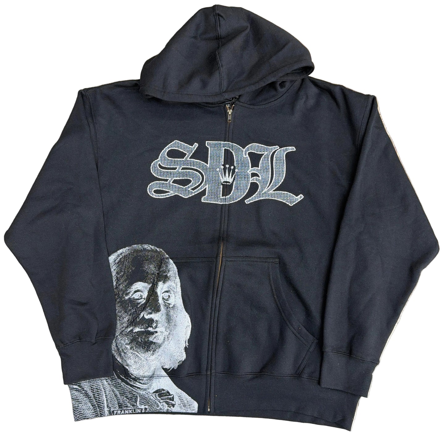 Skys Da Limit Printed Rhinestone Black/Grey Zip up