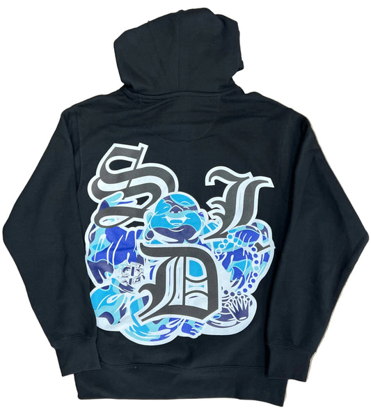 Skys Da Limit Blue Camo Logo Hoodie