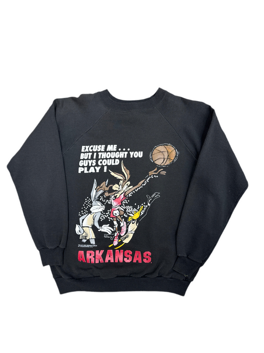 1990's Arkansas Razorbacks Looney Tunes Basketball Crewneck