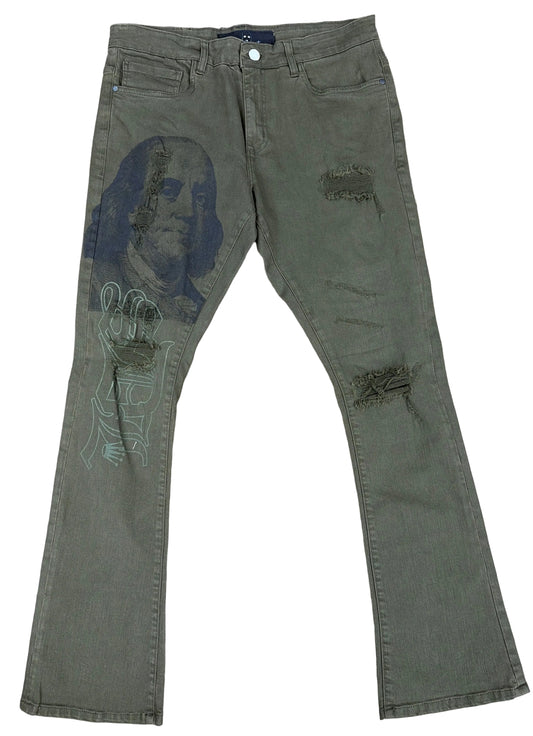 Skys Da Limit Black/Green Benjamin Cargo Green Jeans