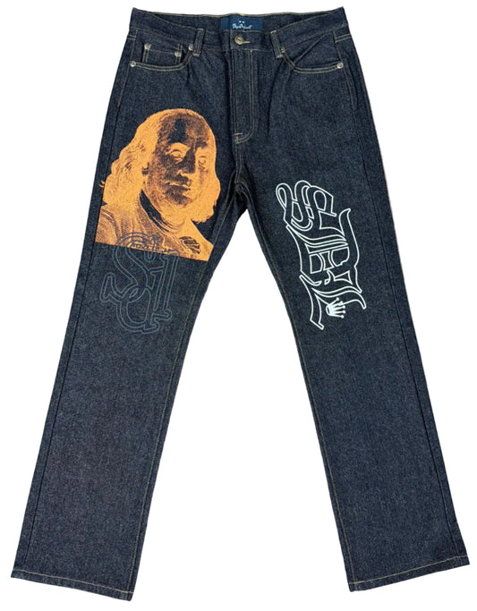 Skys Da Limit Orange/Grey Benjamin Charcoal Jeans