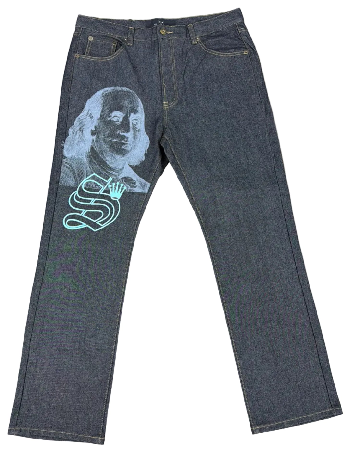 Skys Da Limit Grey/Teal Benjamin Charcoal Jeans