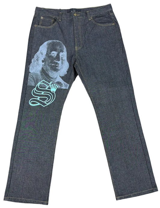 Skys Da Limit Grey/Teal Benjamin Charcoal Jeans