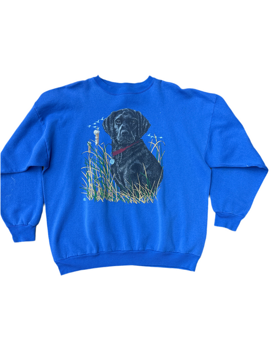 Vintage Cotton Grove Dog Blue Crewneck