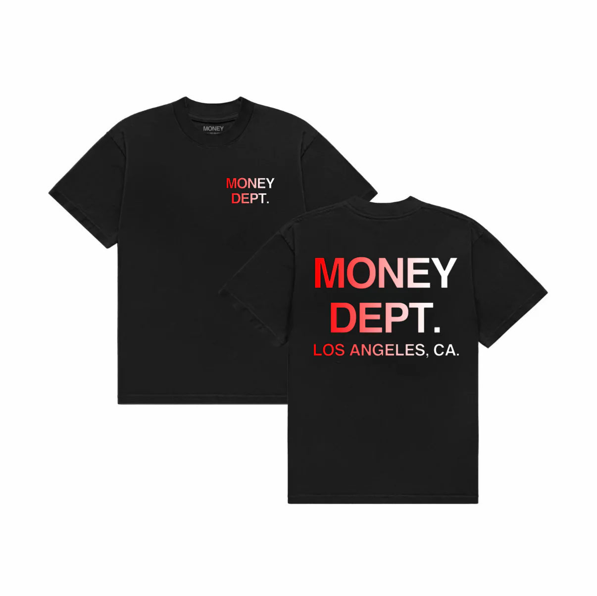 Money Dept. Black Two Tone Tee Red/White