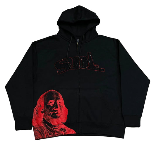 Skys Da Limit Rhinestone Zip Up Black/Red
