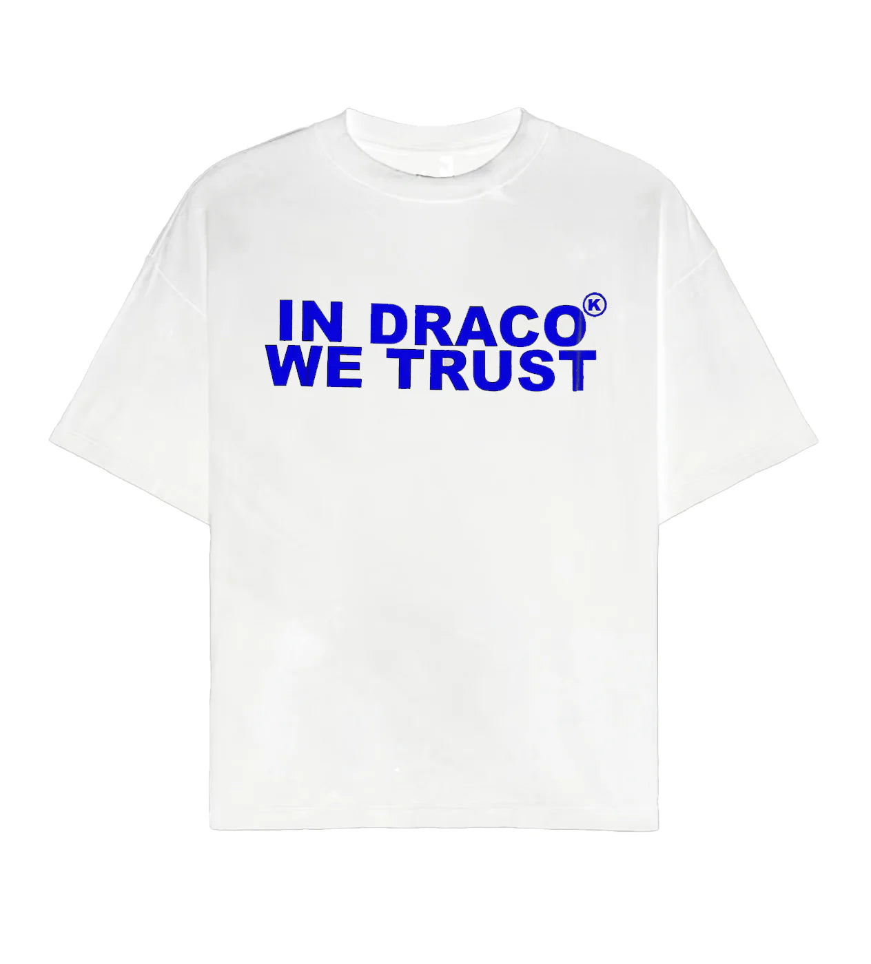 In Draco We Trust Oversized Tee White/Blue