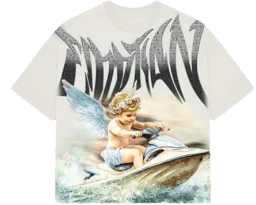 Mixed Emotion Jetski Rhinestone Tee Cream