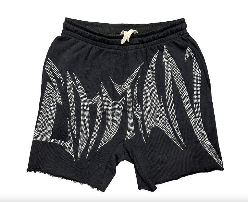 Mixed Emotions Wild Rhinestone Shorts Black