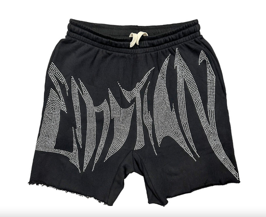 Mixed Emotions Wild Rhinestone Shorts Black
