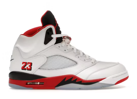 Jordan 5 Retro Fire Red Black Tongue (2025)