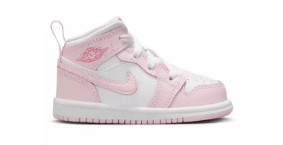 Jordan 1 Mid "Pink Foam/White/Fire Red" Toddler